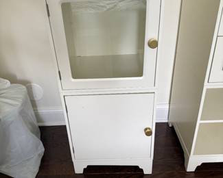 Vintage White Cabinet with Brushed Gold Hardware