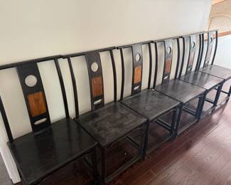Vintage Chinese Wood Moon Chairs (8)