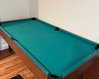 Small Billiards Pool Table with Balls and Cues