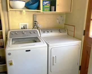 There is a washer and dryer available in the sale as well. The washer is a Maytag Commercial Technology (MCT) Bravos, while the dryer is a GE model.