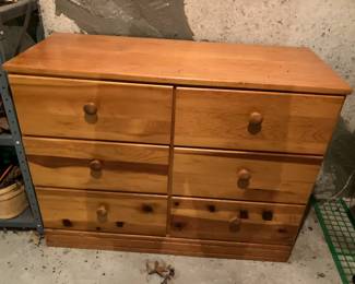6 drawer pine chest