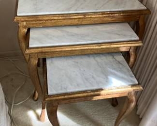 Marble top nesting tables