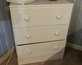 3-drawer chest w/ white paint