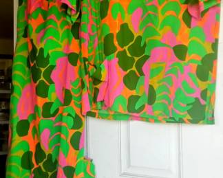 Vintage 70s Hawaiian Woman's Floral Sun dress and Man Hawaiian Aloha Shirt