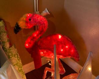 Christmas lighted flamingo