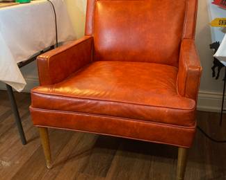 burnt orange MCM arm chair