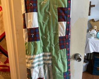 tied quilt with flannel backing
