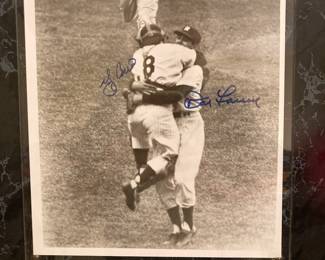 Autographed Don Larsen and Yogi Berra World Series "Perfect Game" photo with COA
