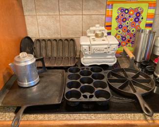 cast iron pans, McCoy cookie jar