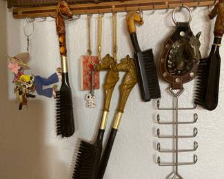 horse-themed brushes, tie racks, etc.