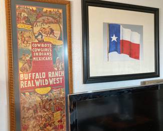 Texana and western framed art