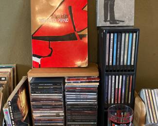 CDs, Beatles cup/saucer, coasters, glasses