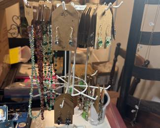Earrings, bracelets, and necklaces
