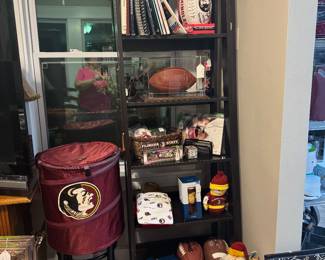 FSU section Christmas ornaments
Charlie Ward and Jimbo Fisher signed footballs
Books
Bobby Bowden 8 x 10 pictures signed
FSU round cooler collapsible