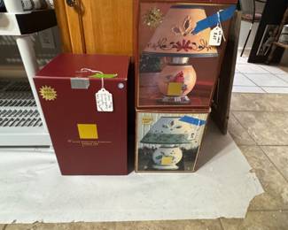 Lenox winter greetings lamps and birdhouse cookie jar 30% off this weekend