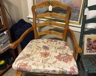 Wood chair with painted flowers, new seat fabric
20% off this weekend