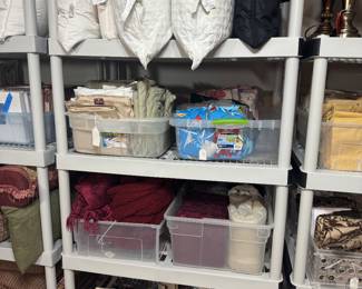 Linens
Standard and king pillows
Twin sheet full sheet
Blankets and throws
Christmas linens
20% off this weekend