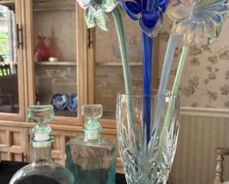 PC158Green Glass And Crystal