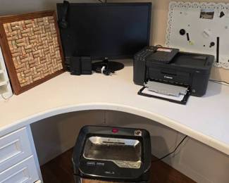 PC224LG Monitor, Canon printer, Staples Paper shooter