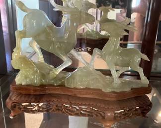 PC122VVintage Chinese Jade Toned Carving