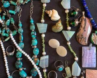 PC242Stones And Shells Costume Jewelry Mystery Lot