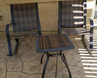 PC112VPatio Rocking Chairs And Side Table Set