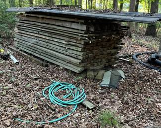 Large stack of yellow pine, two by fours