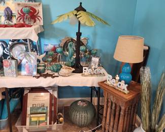 Coconut lamp, beach home decor