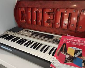 keyboard and cinema sign