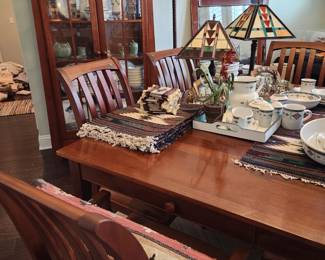 Room view, Arts & Crafts table and cabinet