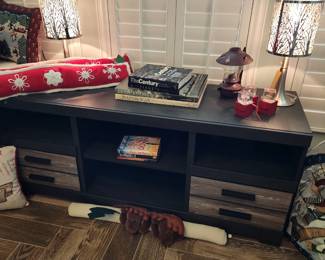 TV Stand, Lamps