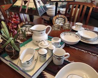 Studio Nova Adirondack dinnerware, Tiffany style lamps