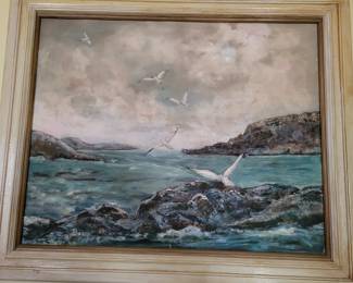 Oil on canvas seascape