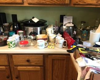 All counter, tables and shelves very full...look for hidden treasures