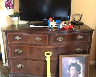 Antique Serpentine Front Dresser. Fisher Price Toys