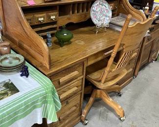 Gorgeous Roll Top Desk with Chair.