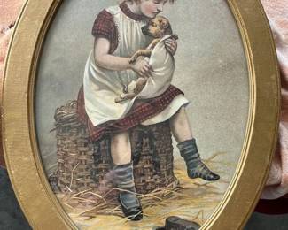 Gorgeous vintage picture of a young girl and her dog.