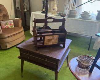 MCM side table with single drawer 