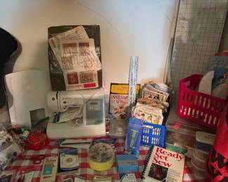 Sewing and crafting items 
Singer sewing machine 
