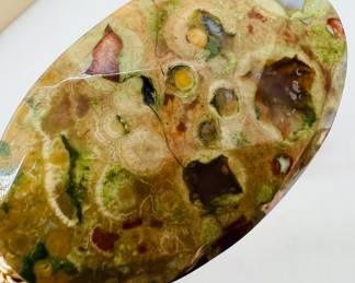 Wire wrapped bracelet with three semi precious stones