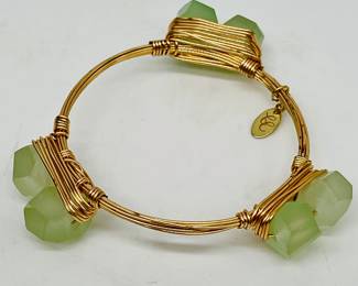 Wire wrapped bracelet with semi precious stones