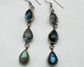 Sterling silver labradorite earrings