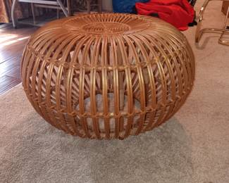 Franco Aldini Woven Rattan Ottoman