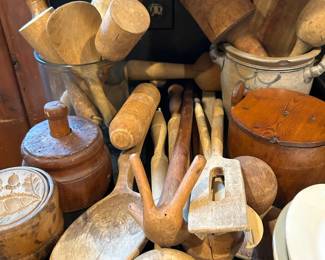 Love this antique wood cooking utensils