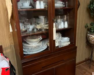 1940s Art Deco China cabinet (china and crystal items inside cabinet not for sale)