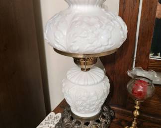 Milk glass lamp