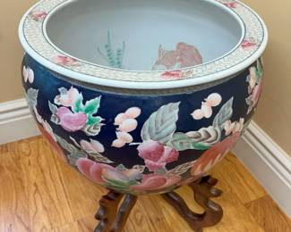 4900 Oriental Fish Bowl Planter With Standmin
