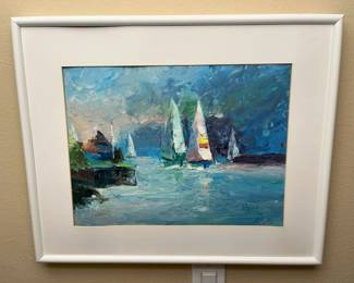 4900 Paul Alico Sailboats Original Oilmin