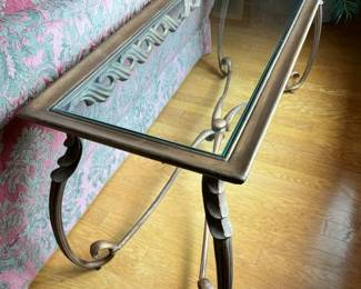 4900 Wrought Iron Glass Top Console Table min