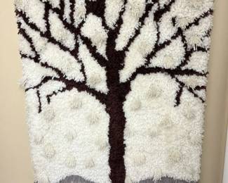 4900 Vintage Hand Hooked Tree Tapestry Wall Hanging min